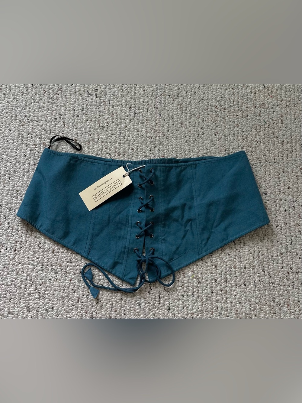 Holy Clothing Eva Belt Teal Lace-Up Waist Cincher Corset NWT